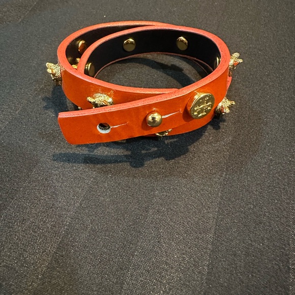 Tory Burch Orange Gold Fox Wrap Bracelet - Picture 4 of 4